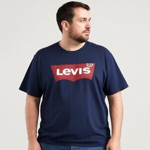 Levi'sT Shirt Short Sleeve Crew Neck Red and White Graphic Navy Blue  XXL